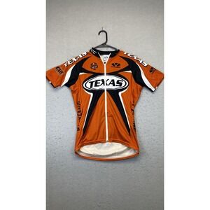 Texas Longhorns Jersey Mens Medium Burnt‎ Orange College Cycling UT Full Zip